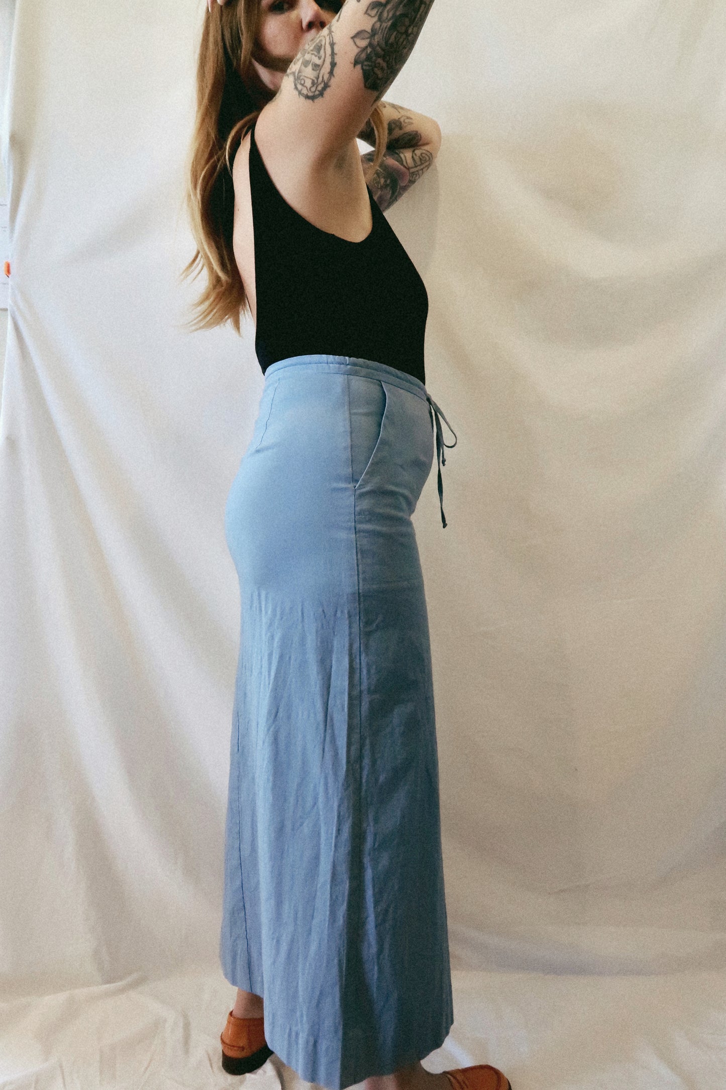 90s Blue BCBG Midi Skirt