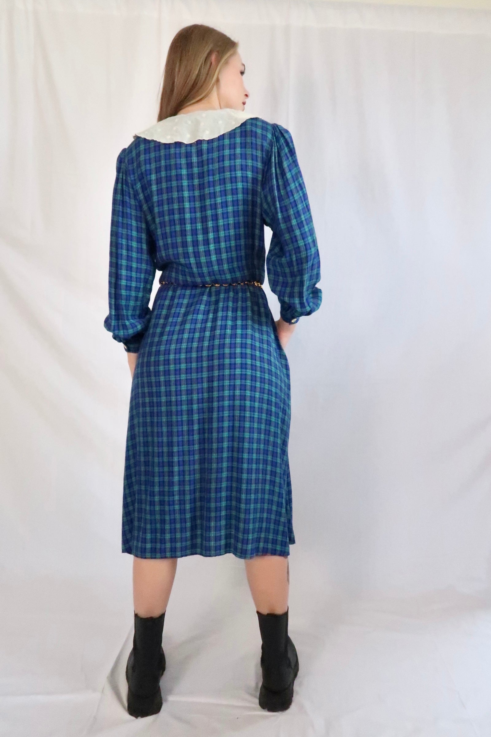 80s plaid dress best sale