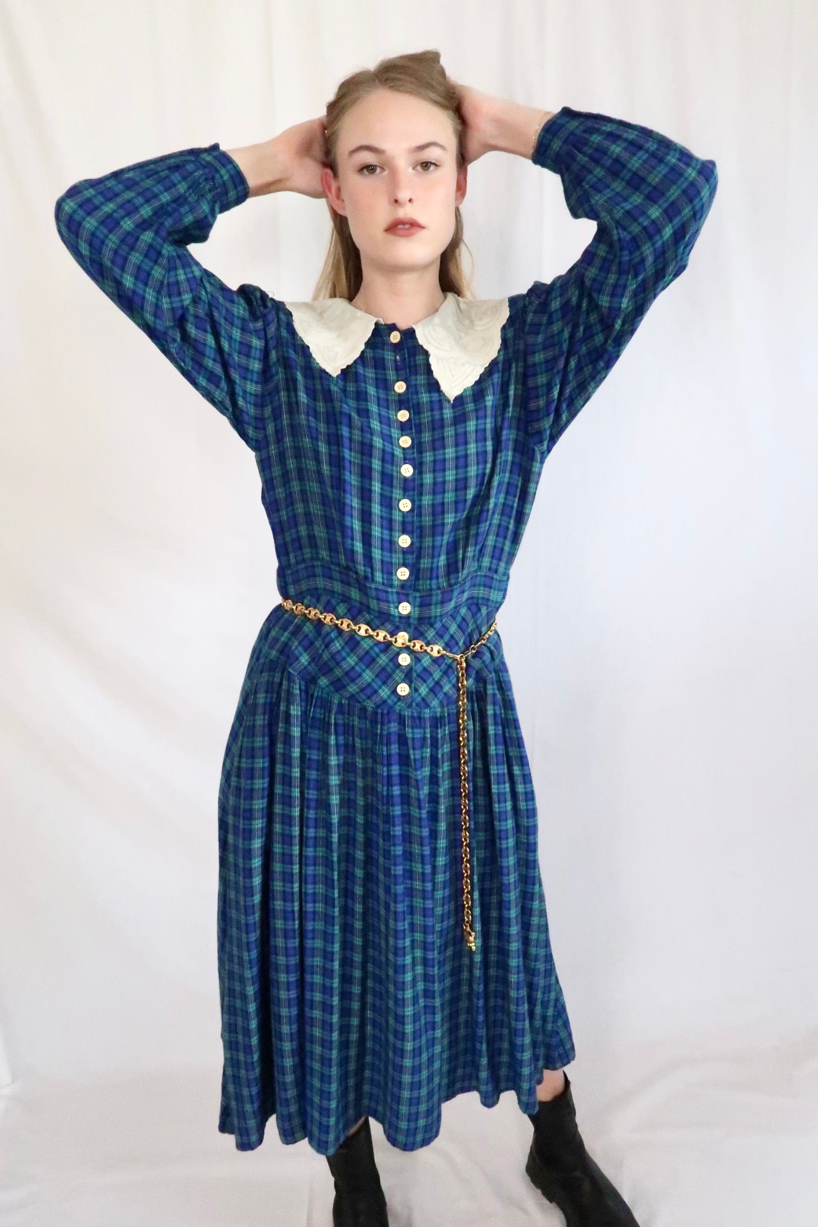 80s plaid dress hotsell